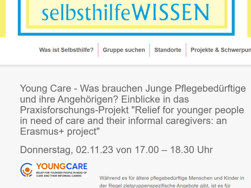 Young Care - Was brauchen Junge Pflegebed&uuml;rftige?